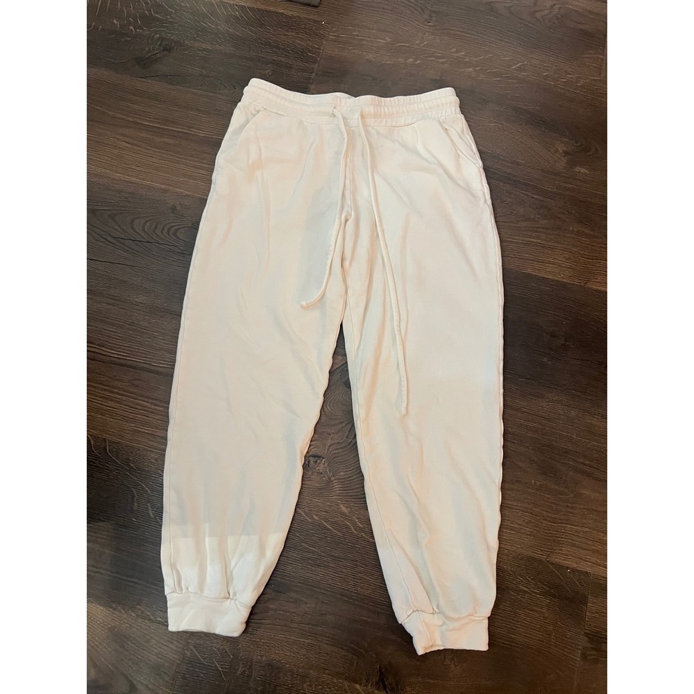 Lanston Sport White Cotton Tencel Jogger Sweatpants XS Made in USA L-1678PT